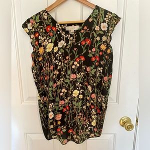 Loft Sleeveless, V-neck Floral Blouse. Sz S